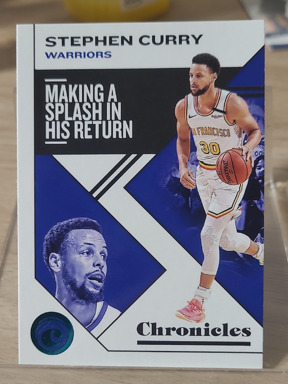Panini Stephen Curry Blue White Basketball Card 2019-20 Chronicles